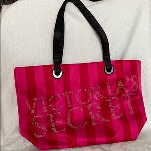 Victoria's Secret Striped Pink Tote